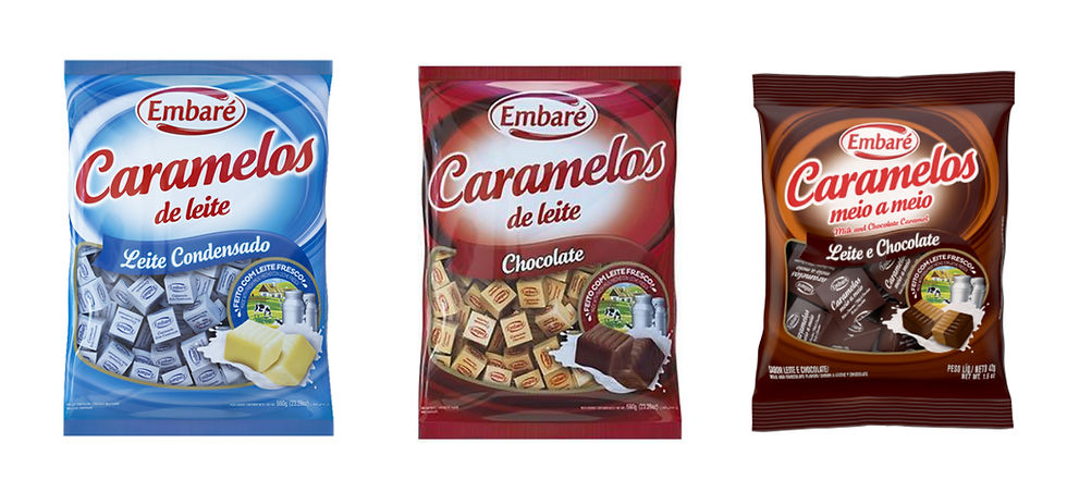 Varieties of Embaré milk caramels
